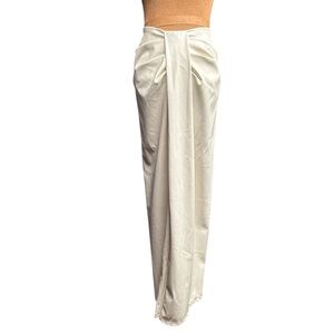 Mikas, Faux Leather Front Plead Wide Leg Pants
